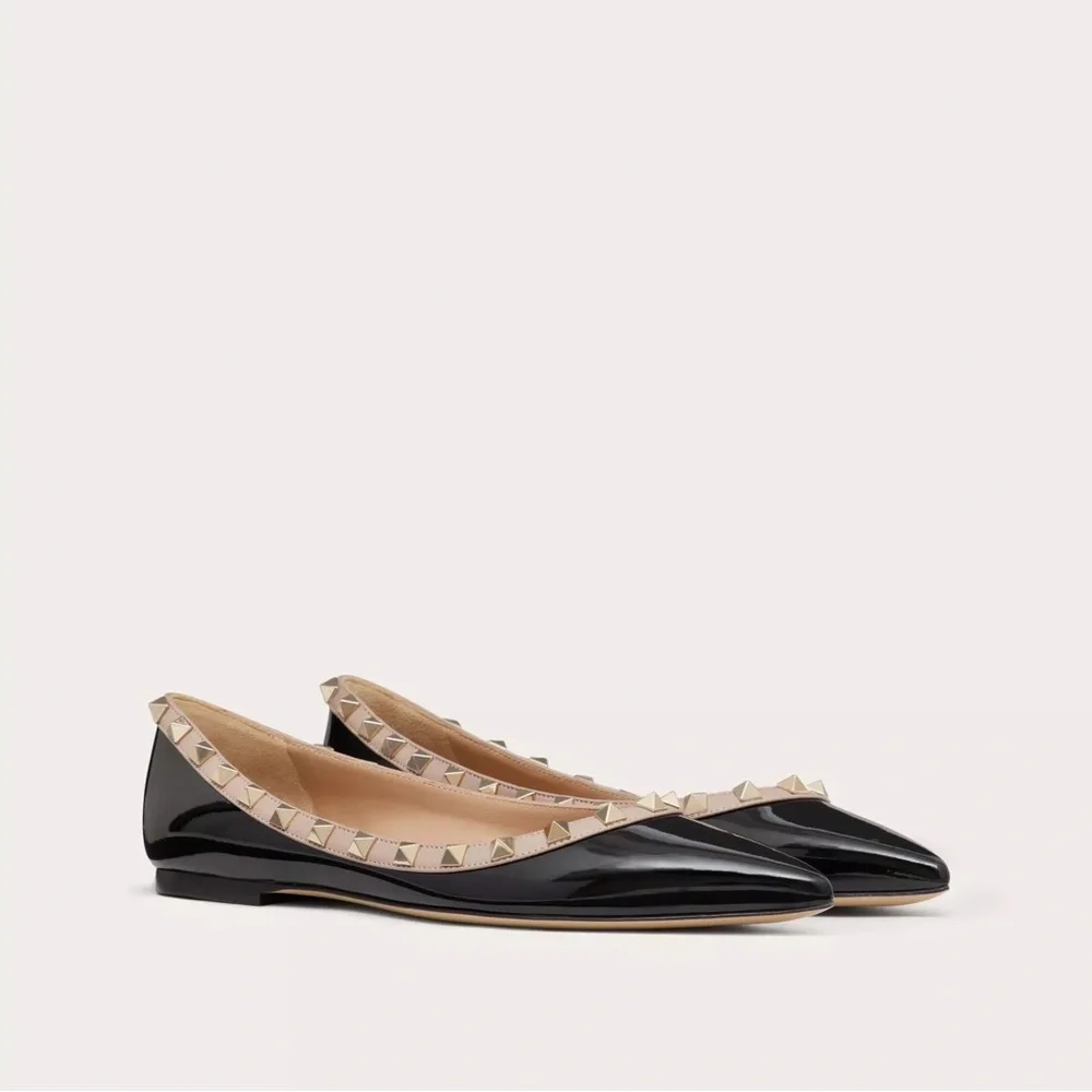Valentino Patent Rockstud Ballet Flat